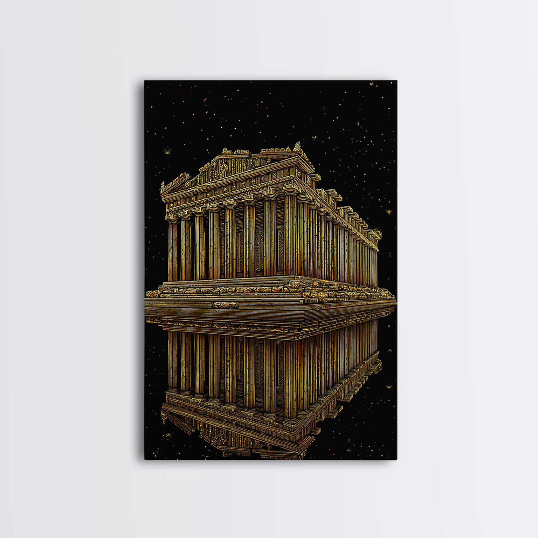 The Parthenon of Stars – Reflections of an Ancient Empire, Canvas Art, Canvas Gold Print, Canvas Wall Art, Man Cave Decor