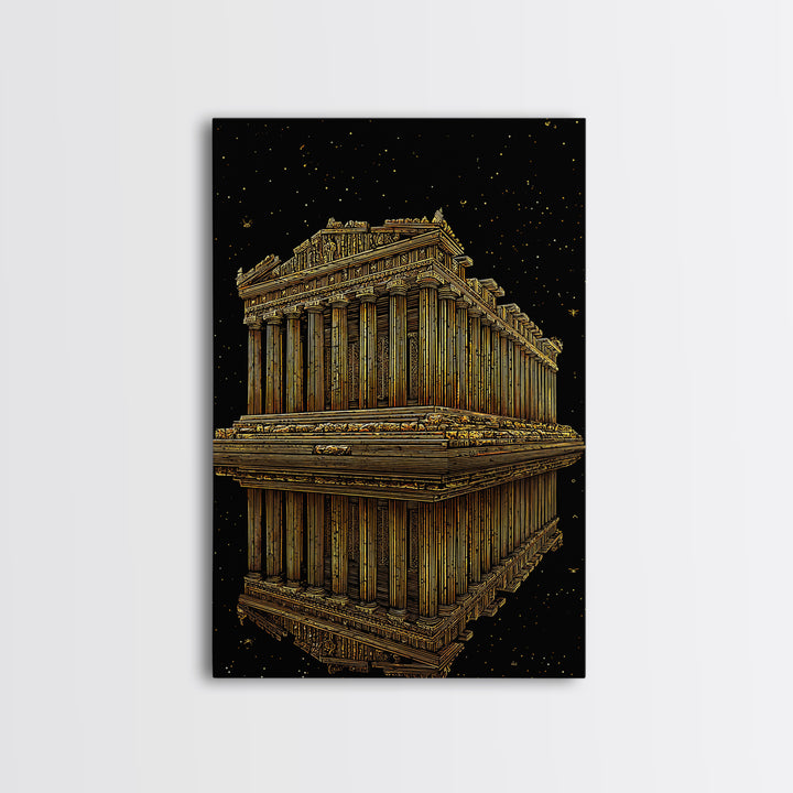 The Parthenon of Stars – Reflections of an Ancient Empire, Canvas Art, Canvas Gold Print, Canvas Wall Art, Man Cave Decor