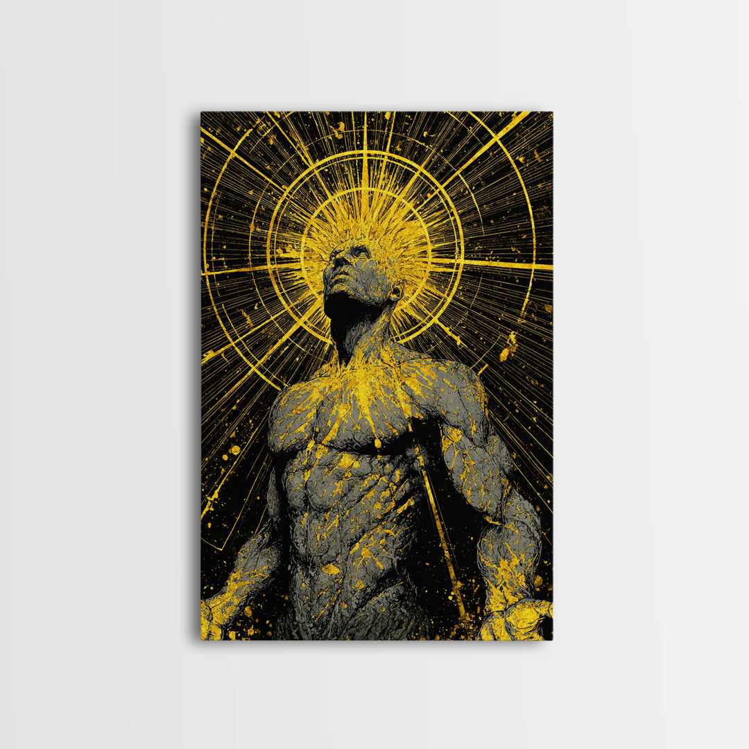 Ancient Greek Goddess Hera Mosaic, Mythology Throne Canvas Gold Art, Timeless Goddess Wall Print, Real Wood Frame