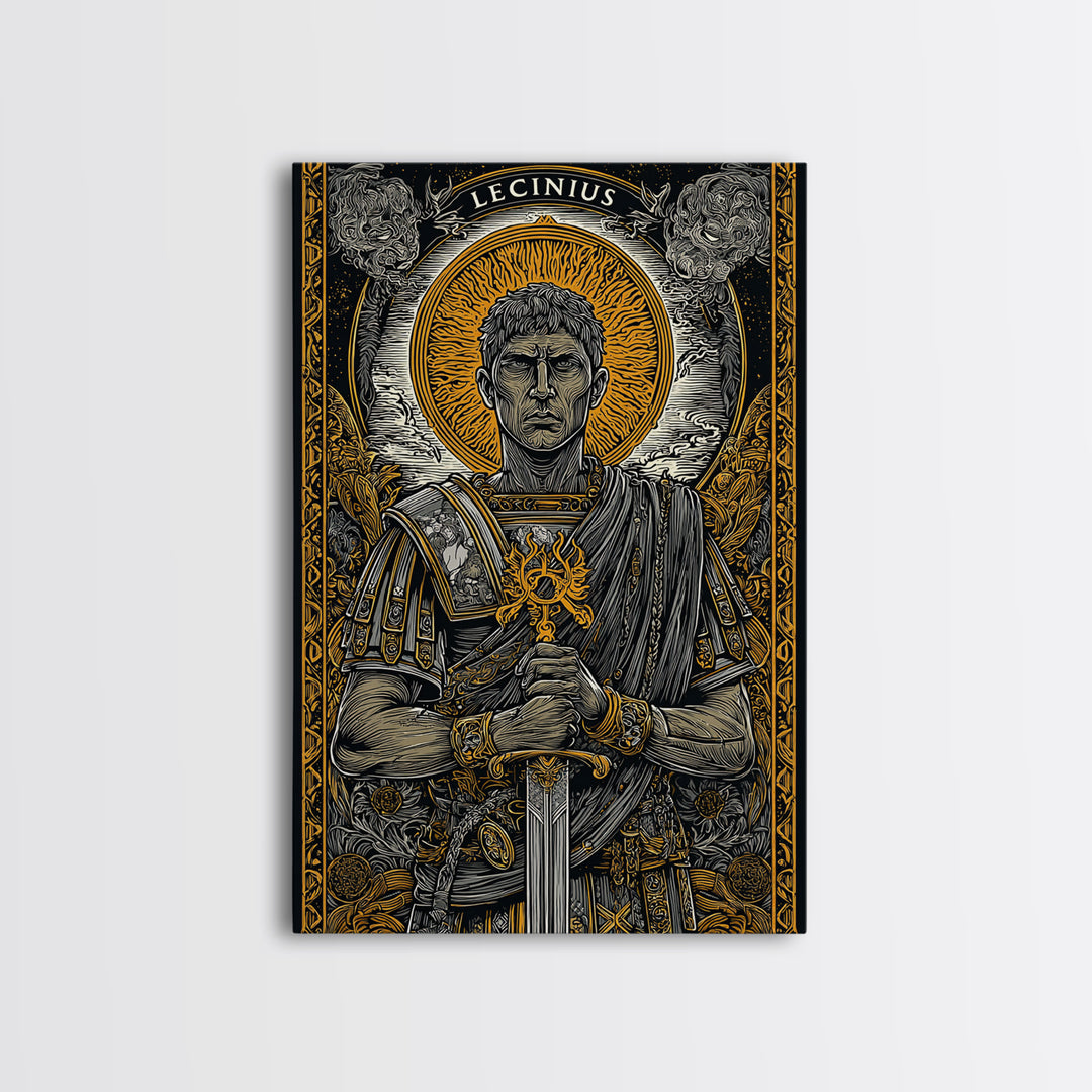 Hestia With Eternal Flame, Goddess Of Hearth, Greek Mythology Canvas Gold Art, Fire Goddess Wall Print, Real Wood Frame