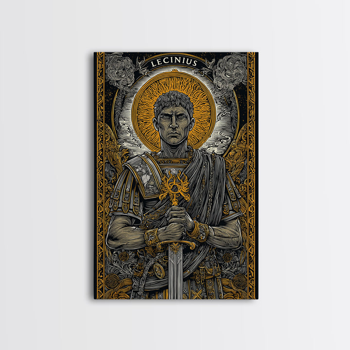 Hestia With Eternal Flame, Goddess Of Hearth, Greek Mythology Canvas Gold Art, Fire Goddess Wall Print, Real Wood Frame