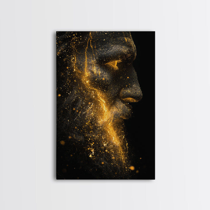 Augustus Caesar Canvas Gold Canvas Print, Classical Roman Wall Art, Regal Historical Decor, Myth Inspired Artwork, Wood Frame