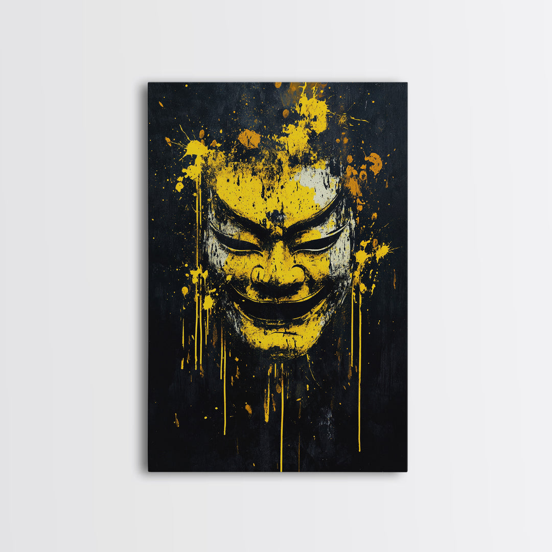 Fierce Leopard Splatter Portrait, Gold Canvas Art, Wildlife Canvas Print, Real Wood Frame, Animal Wall Decor, Jungle Spirit Artwork