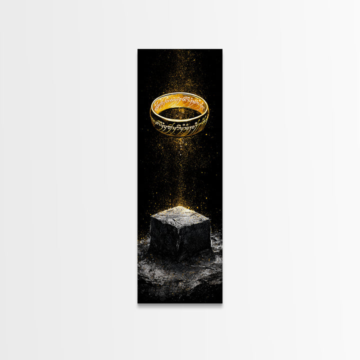 Odin’s Ring Norse Symbol Canvas Gold Art Canvas Art, Nordic Mythology Wall Decor for Man Cave, with authentic wood frame