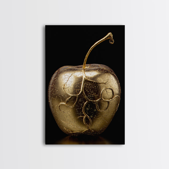 Valkyrie Dagger Canvas Gold Art Canvas Art | Norse Mythology Weapon Wall Decor for Man Cave or Office | Mounted in Real Wood Frame
