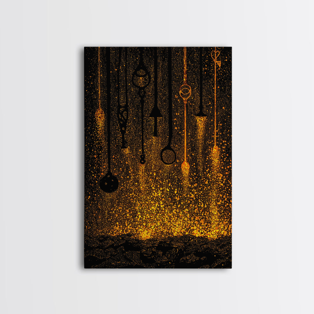 Baldur Norse Myth Canvas Gold Art Canvas Art – Viking God Wall Decor, Nordic Mythology Office Art or Man Cave Gift, wood frame