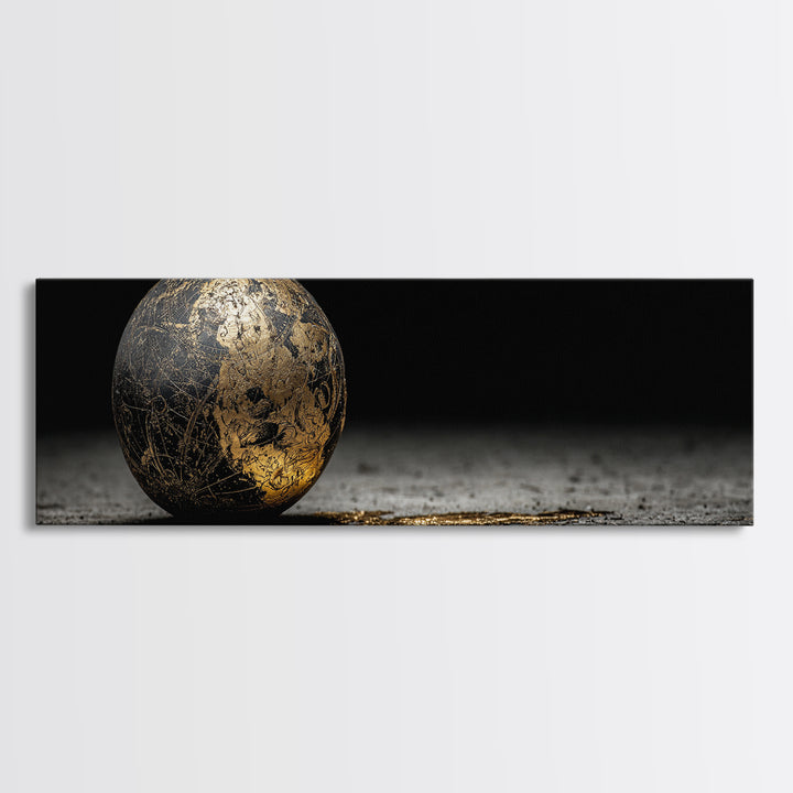 Norse Cosmos Orb Canvas Gold Art Nordic Mythology Canvas Art Viking Sphere Decor framed in authentic wood, Unique Dad Gift