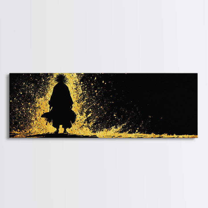 Njord Norse God of the Sea Canvas Gold Art Canvas Art – Viking Ocean Wall Art, Nordic Mythology Office Decor, natural wood framed