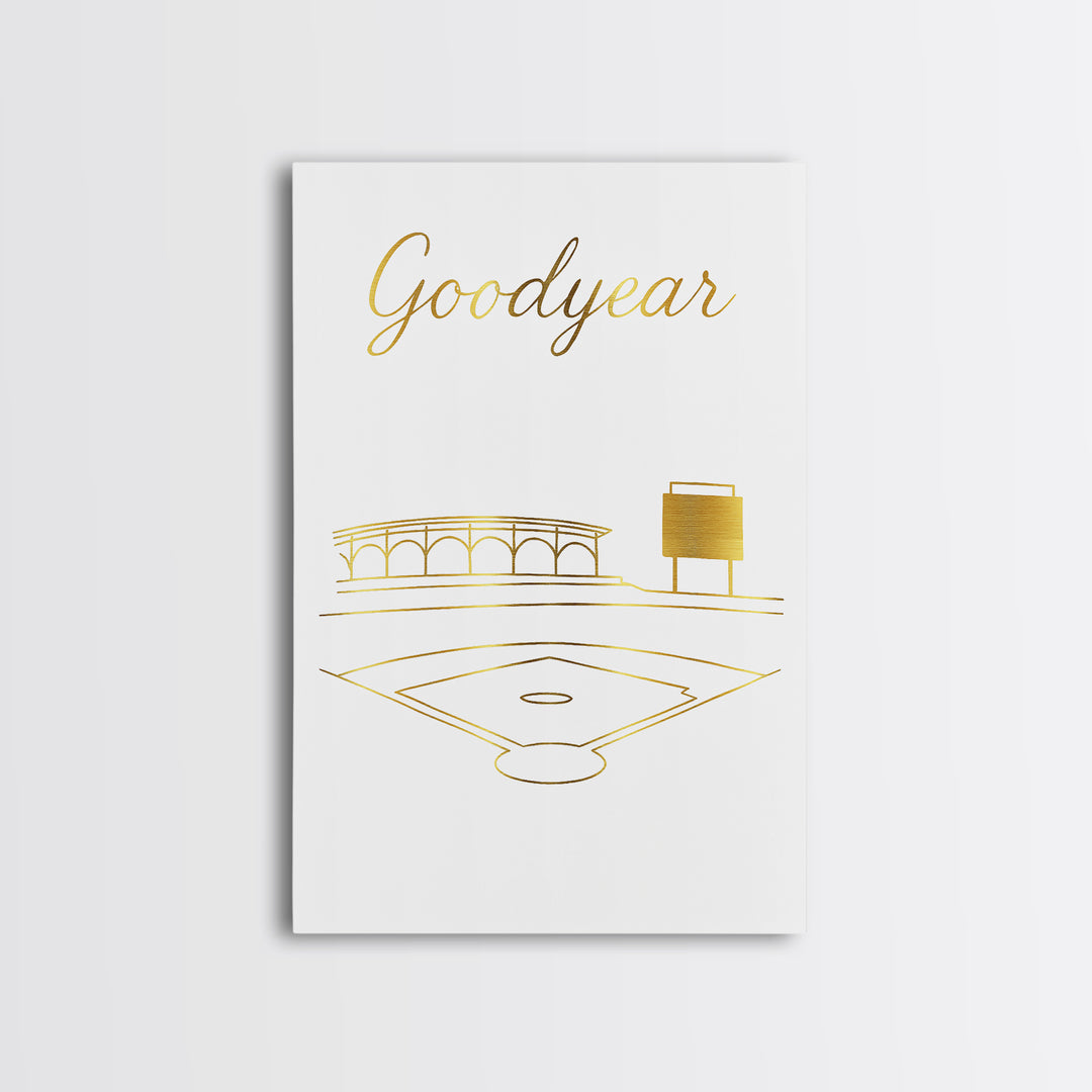 Goodyear Travel Poster, Framed Canvas Print, Clean Sketch Wall Art, Goodyear City Art, Vintage Travel Art, Vintage City Art, Wall Art
