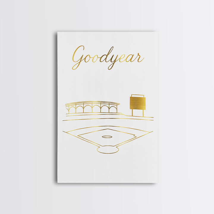 Goodyear Travel Poster, Framed Canvas Print, Clean Sketch Wall Art, Goodyear City Art, Vintage Travel Art, Vintage City Art, Wall Art