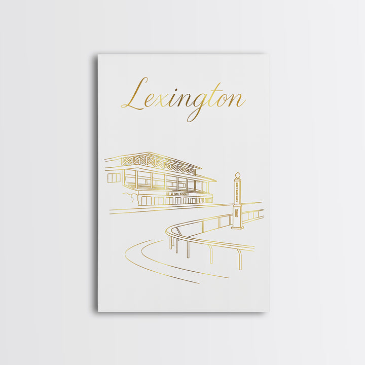 Lexington Travel Poster, Canvas Print, Gold Outline Poster Art, Lexington Wall Art, Gift For Travelers, Vintage Travel Print, Art Print