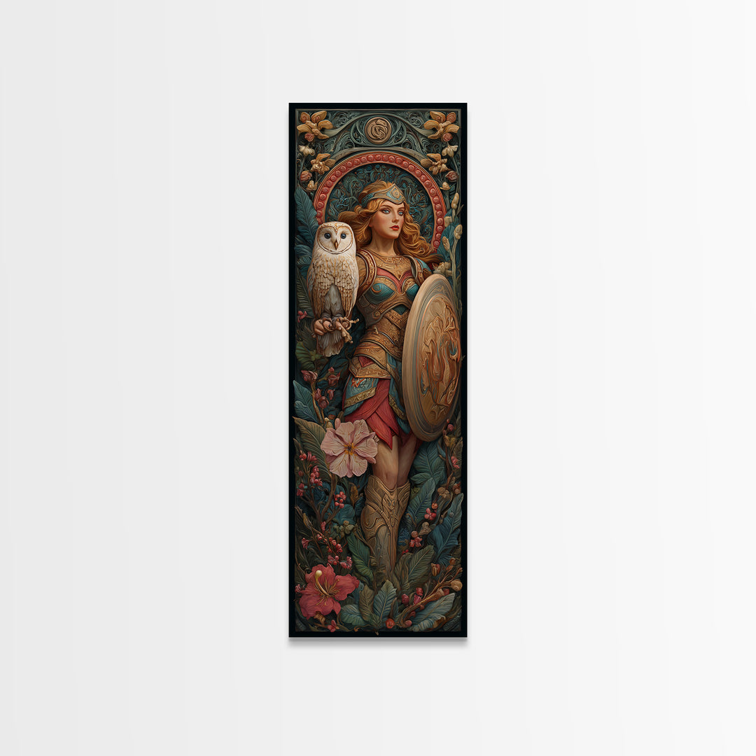 Athena Warrior Woman Canvas Print, Mythological Art, Downloadable Art, Living Room Decor, Fine Art, Legend, Luxury Decor, MYT-1x3-14