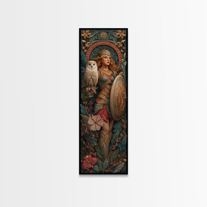 Athena Warrior Woman Canvas Print, Mythological Art, Downloadable Art, Living Room Decor, Fine Art, Legend, Luxury Decor, MYT-1x3-14