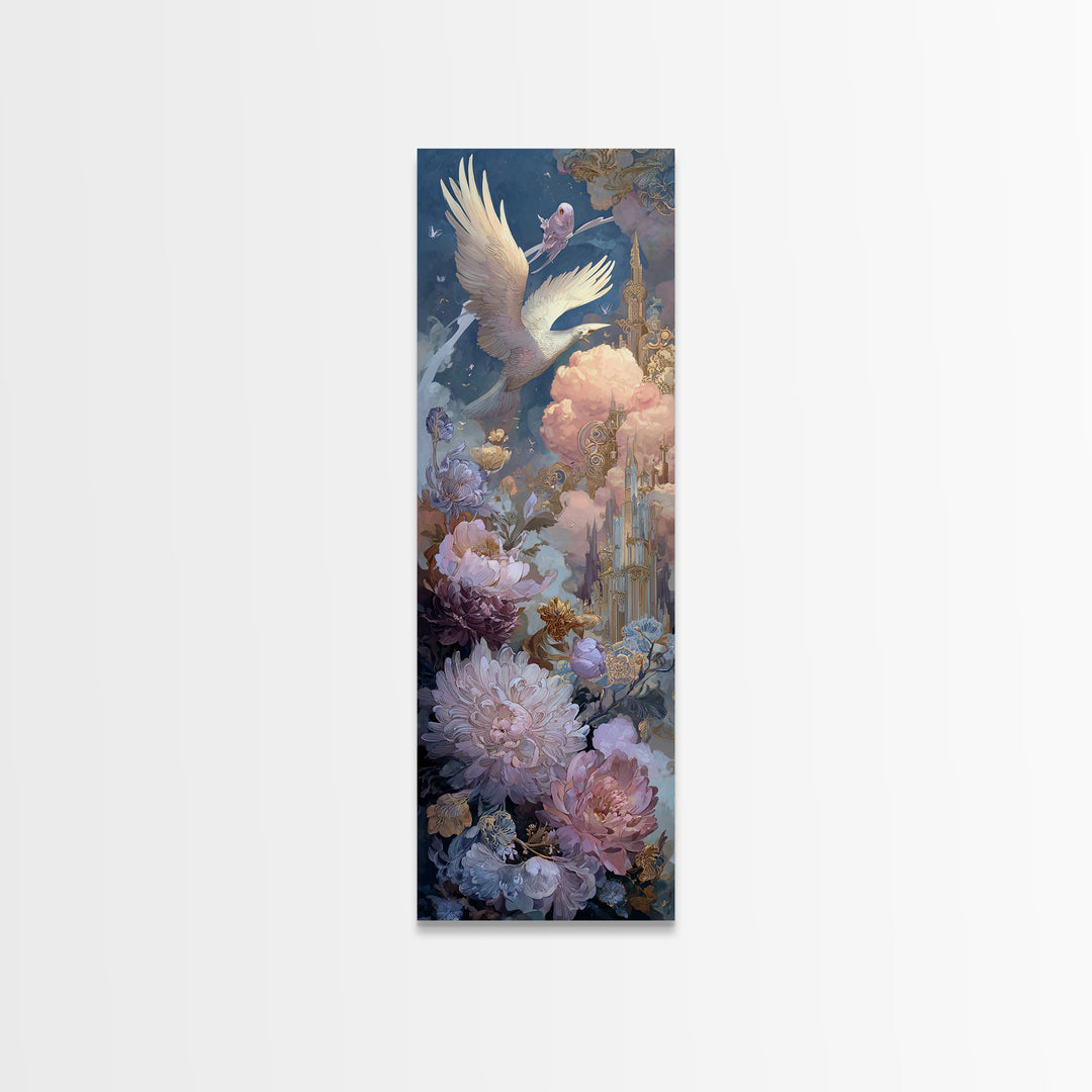 Icarus Falling Through Golden Sky and Feathers Canvas Print, Mythological Art, Wall Decor, Living Room Decor, Fine Art, Legend, MYT-1x3-40