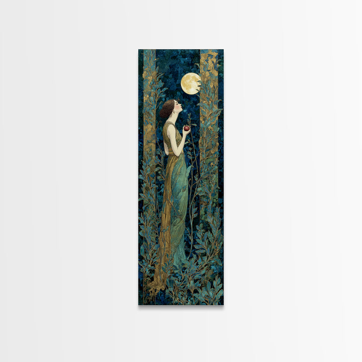 Persephone Holding Pomegranate Framed Canvas Print, Mythological Art, Gallery Wall Art, Living Room Decor, Fine Art, Legend, MYT-1x3-91
