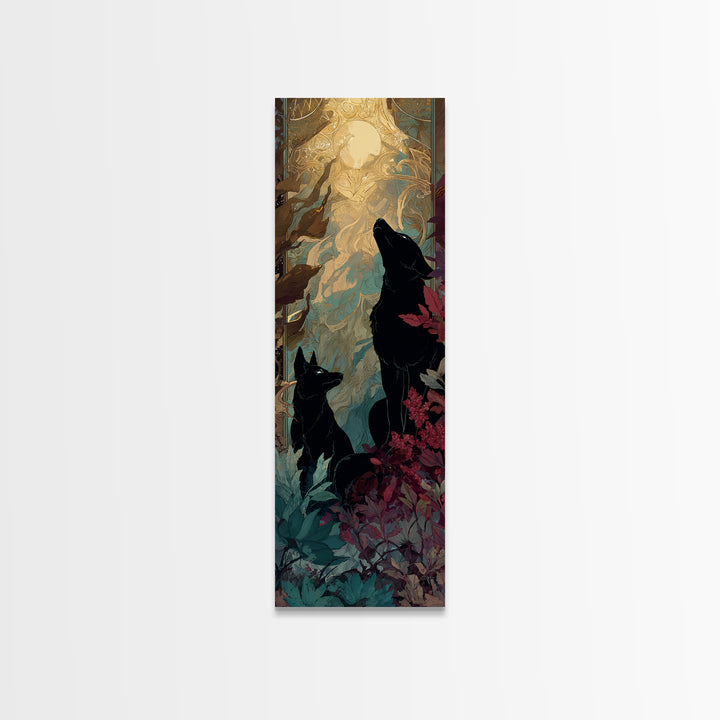 Hades and Cerberus Silhouette Framed Canvas Print, Mythological Art, Printable Art, Living Room Decor, Fine Art, Legend, MYT-1x3-92