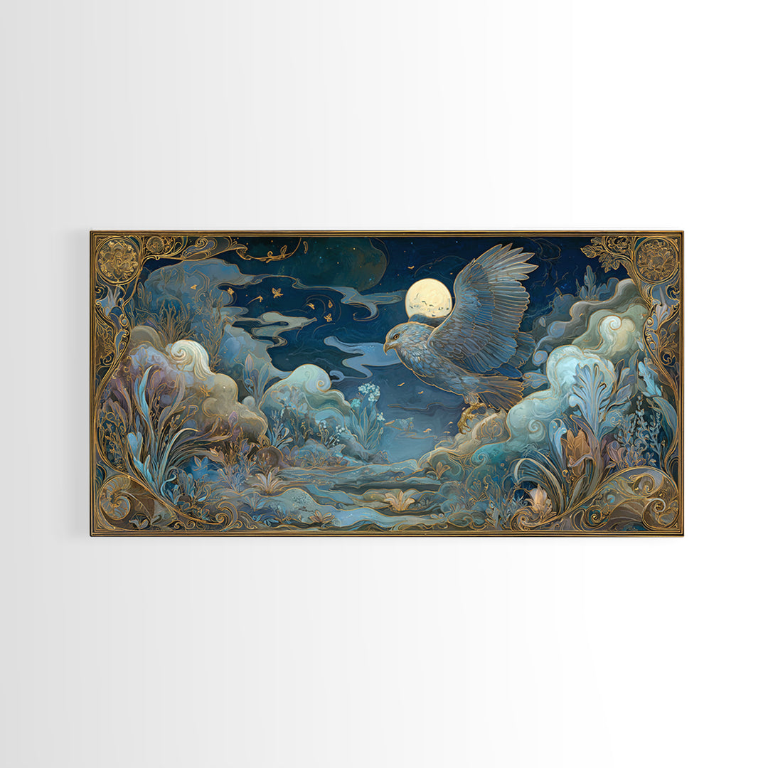 Zeus Eagle and Thundercloud Composition Framed Canvas Print, Mythological Art, Decor, Living Room Decor, Fine Art, Legend, MYT-2x1-43