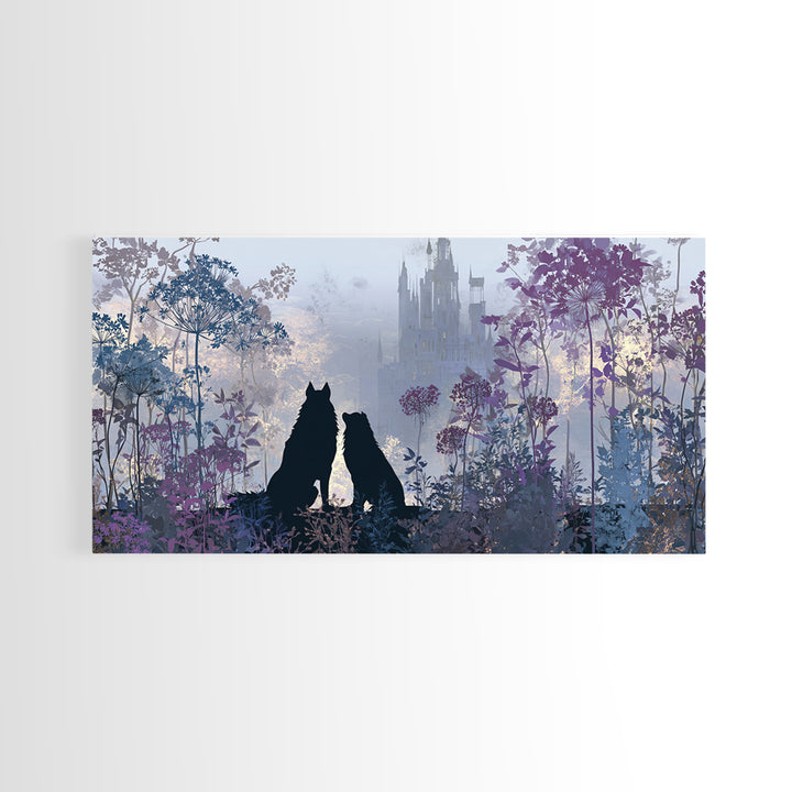 Hades and Cerberus Silhouette Canvas Print, Mythological Art, Wall Decor, Living Room Decor, Fine Art, Legend, Printable Art, MYT-2x1-52