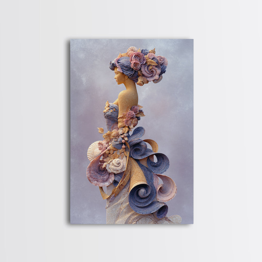 Roman Venus Figure Framed Canvas Print, Mythological Art, Statement Artwork, Living Room Decor, Fine Art, Legend, Wall Decor, MYT-2x3-2