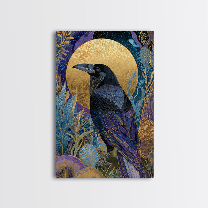 Odin Raven Pair Framed Canvas Print, Mythological Art, Print, Living Room Decor, Fine Art, Legend, Dark Academia Decor, MYT-2x3-75