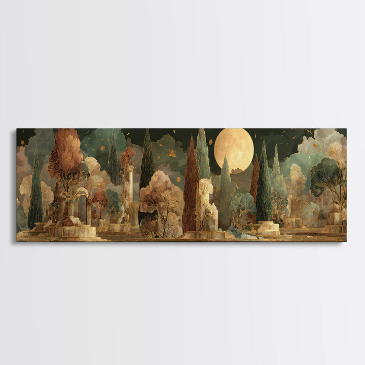 Icarus Falling Through Golden Sky and Feathers Canvas Print, Mythological Art, Downloadable Art, Living Room Decor, Legend, MYT-3x1-20