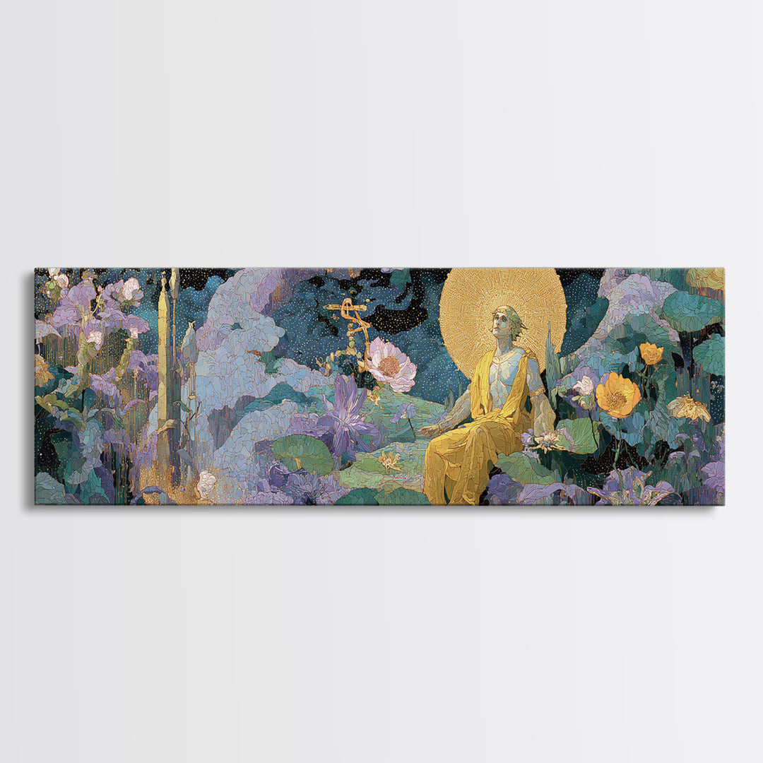 Apollo Sun God Canvas Print, Mythological Art, Boho Decor, Living Room Decor, Abstract Art, Legend, Prints, Art Print, MYT-3x1-22