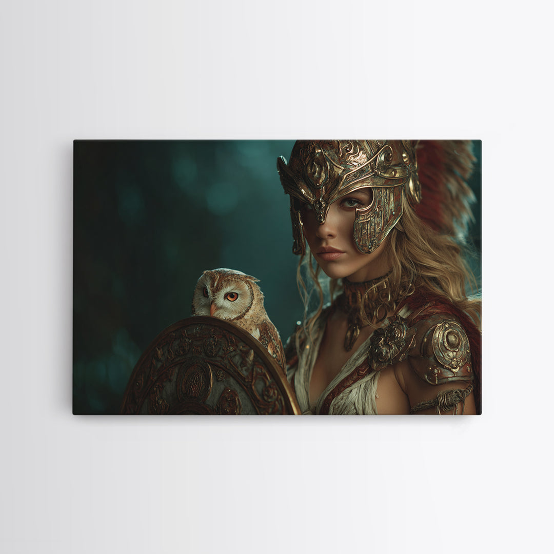 Athena Warrior Woman Canvas Print, Mythological Art, Printable Art, Living Room Decor, Fine Art, Legend, Unique Home Decor, MYT-3x2-30