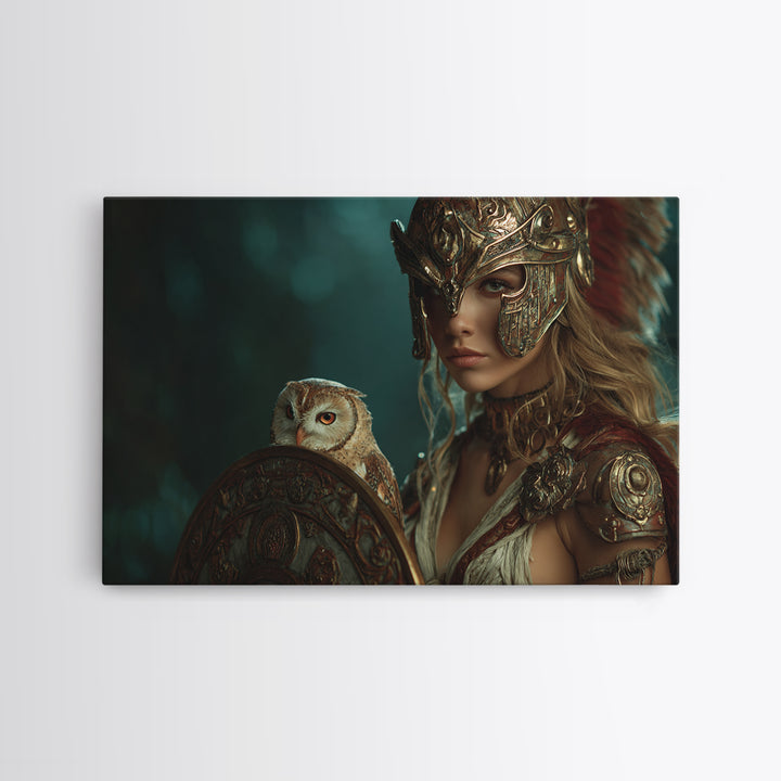 Athena Warrior Woman Canvas Print, Mythological Art, Printable Art, Living Room Decor, Fine Art, Legend, Unique Home Decor, MYT-3x2-30