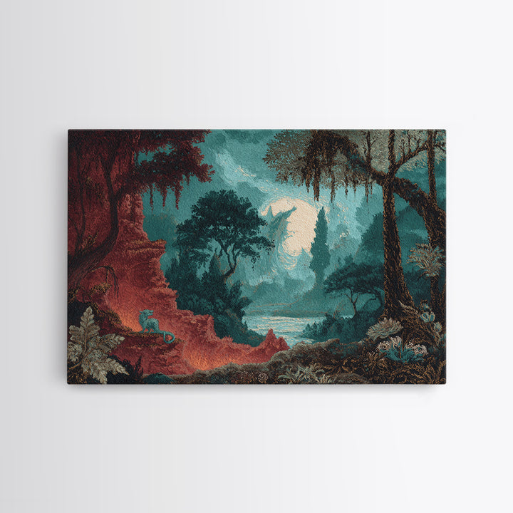 Phoenix Rising from Ashes Framed Canvas Print, Mythological Art, Bedroom Wall Art, Living Room Decor, Watercolor Art, Legend, MYT-3x2-41