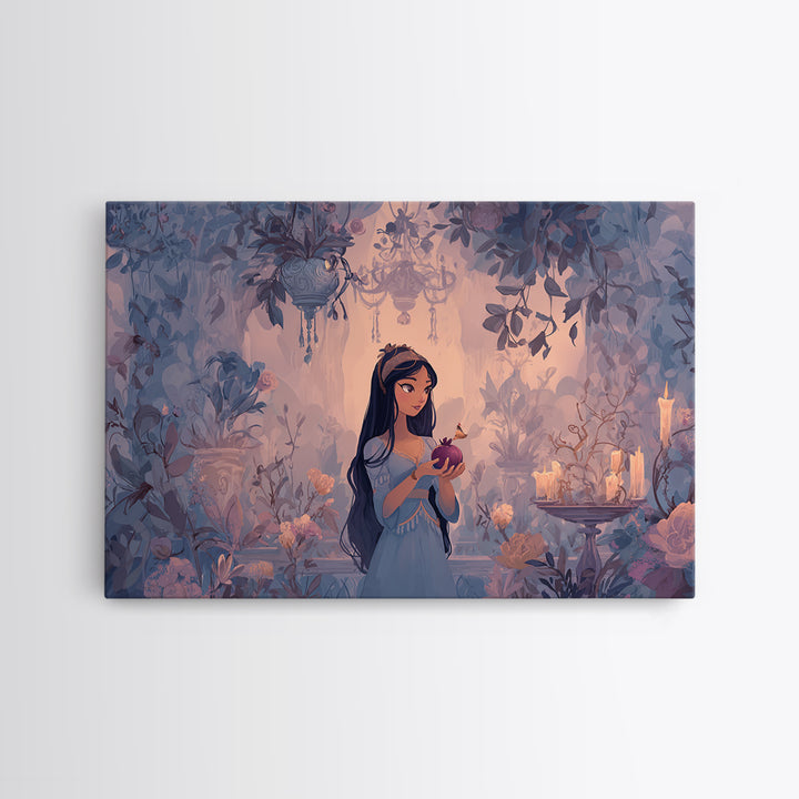 Persephone Holding Pomegranate Framed Canvas Print, Mythological Art, Luxury Decor, Living Room Decor, Fine Art, Legend, MYT-3x2-59