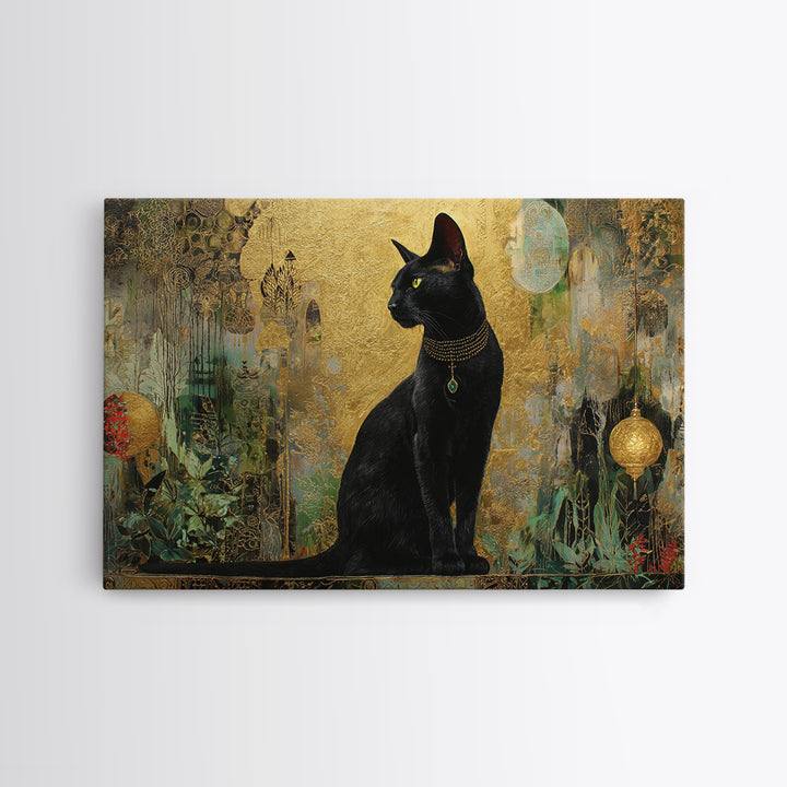 Bastet Cat Goddess Framed Canvas Print, Mythological Art, Home Decor, Living Room Decor, Fine Art, Legend, Contemporary Art, MYT-3x2-64