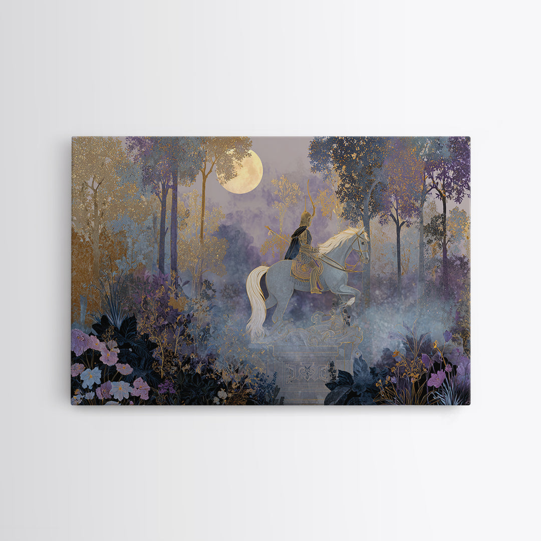 Centaur Archer in Misty Forest Canvas Print, Mythological Art, Gallery Decor, Living Room Decor, Oil Painting, Legend, MYT-3x2-68