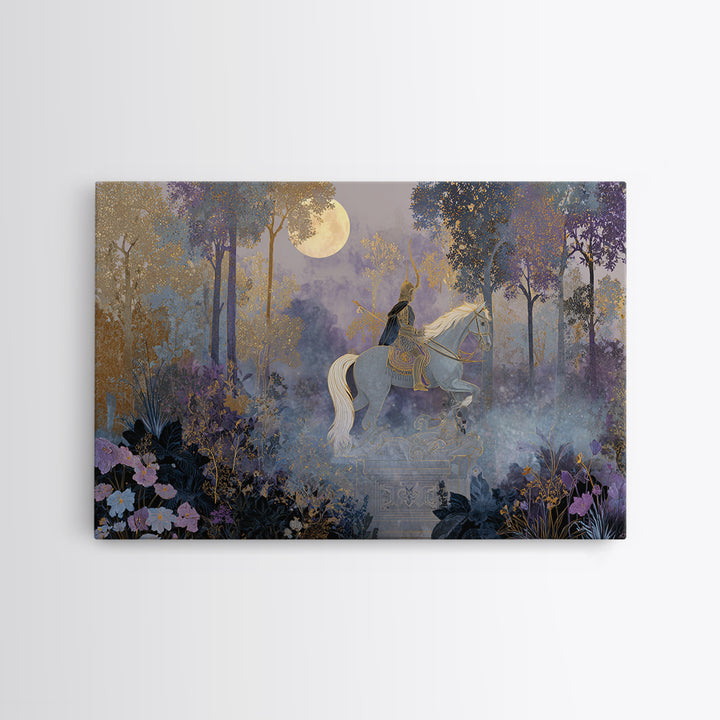 Centaur Archer in Misty Forest Canvas Print, Mythological Art, Gallery Decor, Living Room Decor, Oil Painting, Legend, MYT-3x2-68