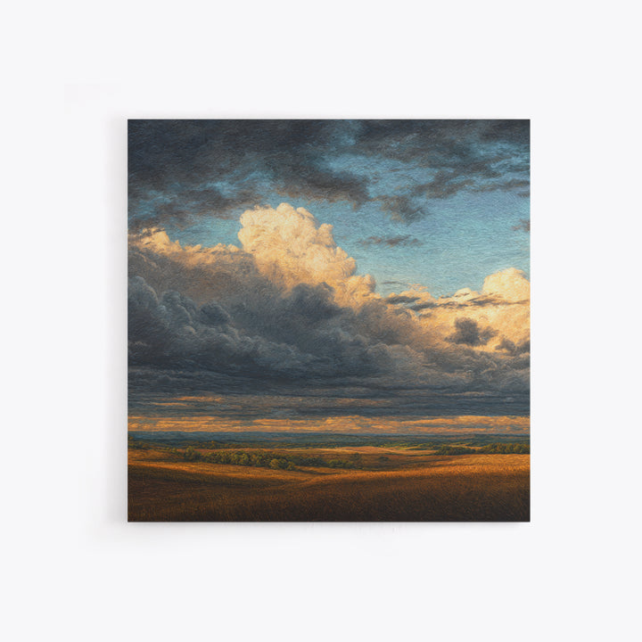 Storm Clouds over a Rolling Prairie Canvas Print, Nature Art, Mountain Wall Art, Living Room Decor, Fine Art, Nature, NAT-1x1-14