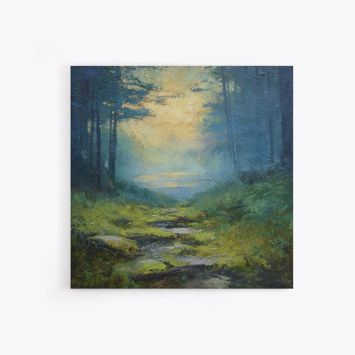 Sunlit Forest Path Canvas Print, Nature Art, Modern Decor, Living Room Decor, Fine Art, Nature, Home Decor, Poster, Wall Decor, NAT-1x1-49