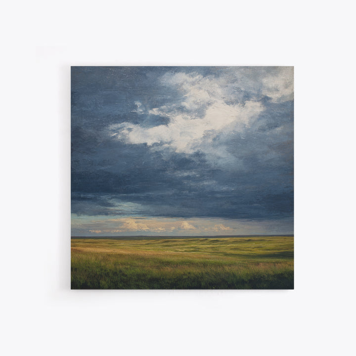 Storm Clouds over a Rolling Prairie Canvas Print, Nature Art, Modern Decor, Living Room Decor, Fine Art, Nature, Home Decor, NAT-1x1-86