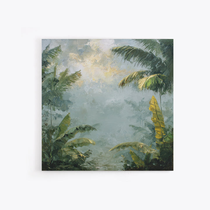 Tropical Jungle Leaves Framed Canvas Print, Nature Art, Luxury Decor, Living Room Decor, Oil Painting, Nature, Mushroom, NAT-1x1-93