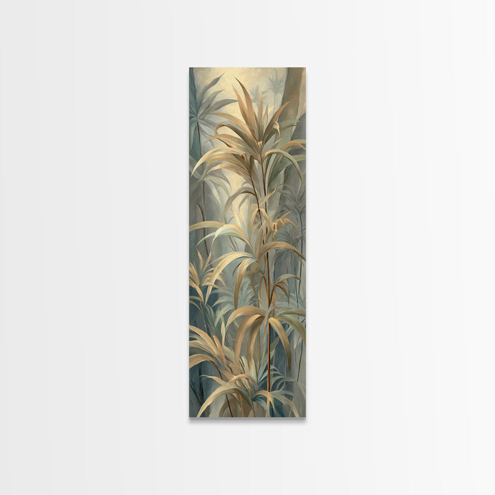 Tropical Jungle Leaves Canvas Print, Nature Art, Wood Wall Art, Living Room Decor, Fine Art, Nature, Digital Download Art, NAT-1x3-81