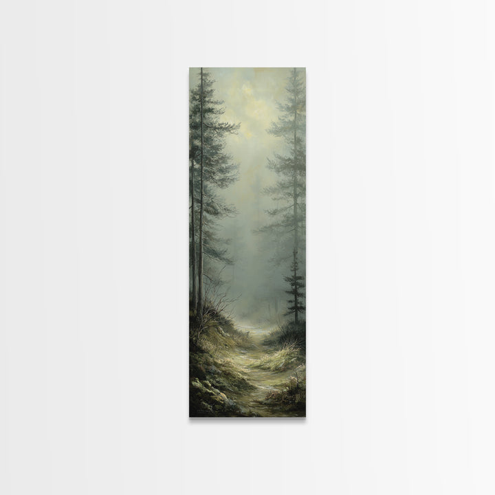 Sunlit Forest Path Canvas Print, Nature Art, Poster, Living Room Decor, Fine Art, Nature, Abstract Wall Art, 3d Wall Art, NAT-1x3-85
