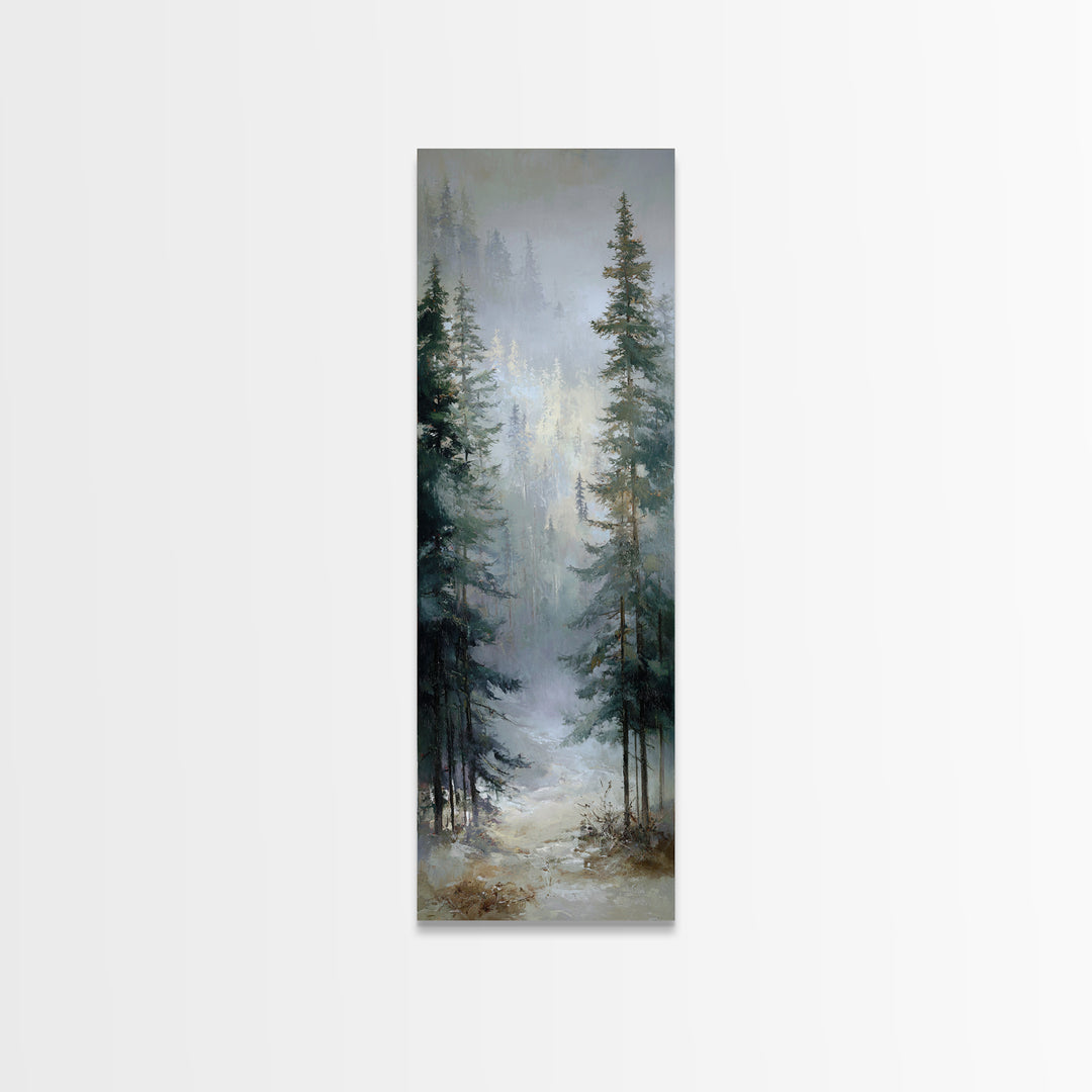 Mushroom Cluster in Enchanted Woodland Framed Canvas Print, Nature Art, Digital Download Art, Living Room Decor, Oil Painting, NAT-1x3-91