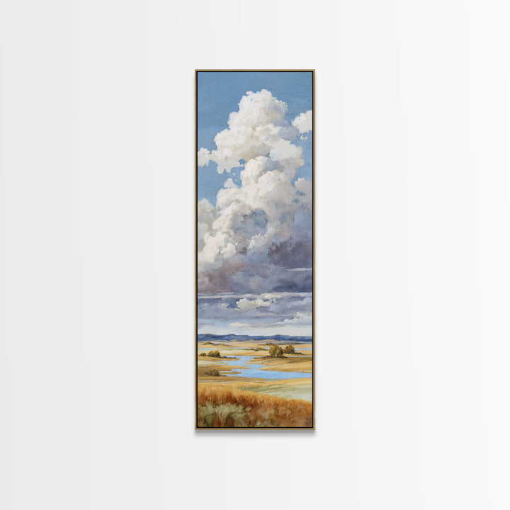 Storm Clouds over a Rolling Prairie Canvas Print, Nature Art, Statement Artwork, Living Room Decor, Fine Art, Nature, NAT-1x3-98