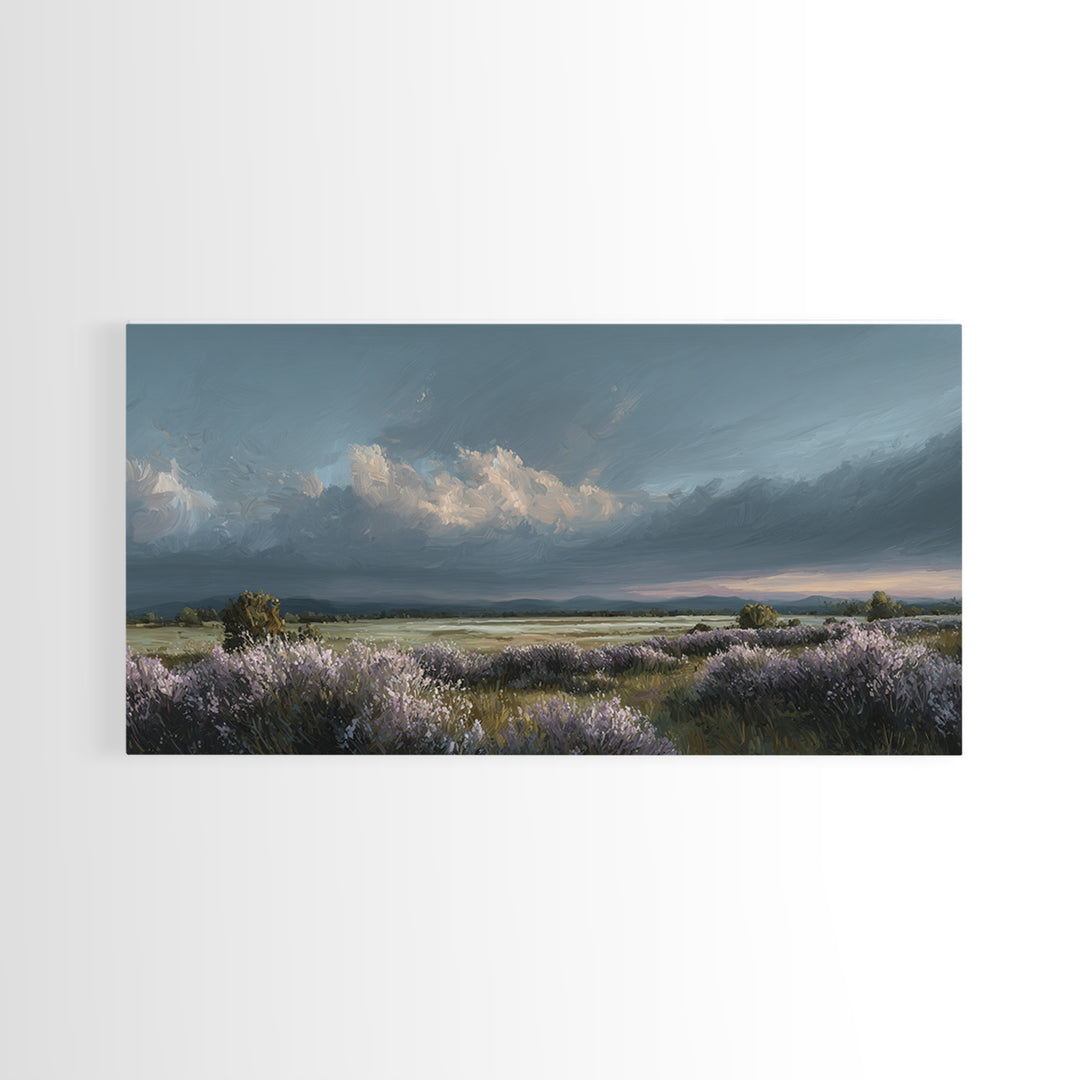 Bees Circling Lavender Blossoms Framed Canvas Print, Nature Art, Nature Wall Art, Living Room Decor, Fine Art, Nature, NAT-2x1-67