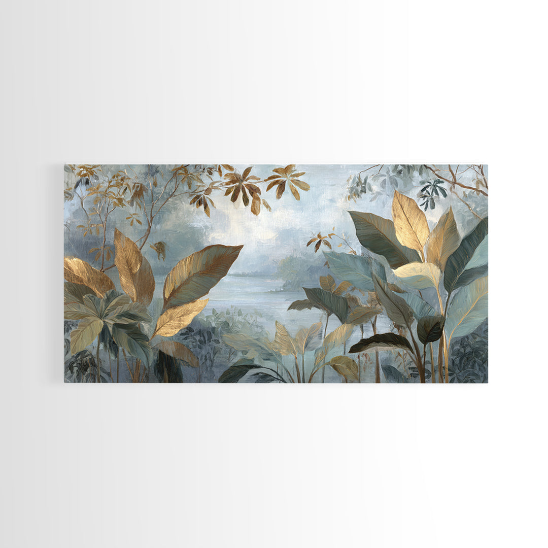 Tropical Jungle Leaves Canvas Print, Nature Art, Artwork, Living Room Decor, Fine Art, Nature, Landscape Art, Botanical Art, NAT-2x1-89