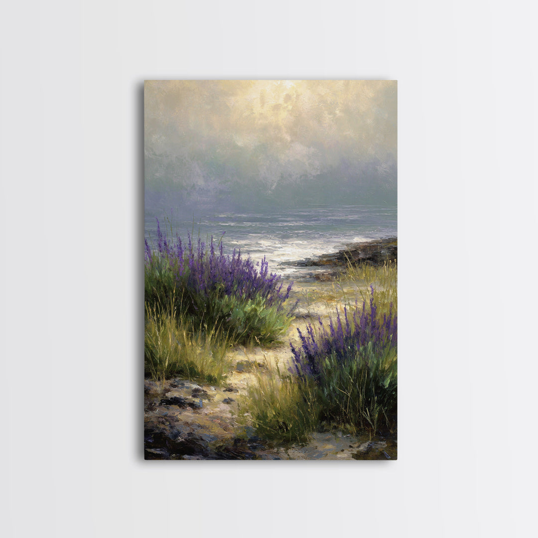 Bees Circling Lavender Blossoms Canvas Print, Nature Art, Statement Artwork, Living Room Decor, Fine Art, Nature, Wall Decor, NAT-2x3-31