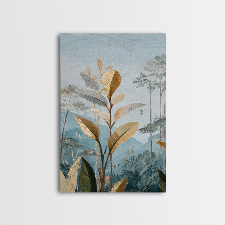 Tropical Jungle Leaves Canvas Print, Nature Art, Wood Wall Art, Living Room Decor, Fine Art, Nature, Digital Download Art, NAT-2x3-77