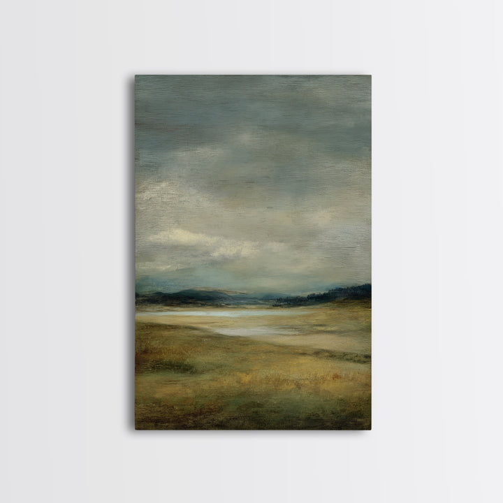 Storm Clouds over a Rolling Prairie Framed Canvas Print, Nature Art, Wall Hangings, Living Room Decor, Fine Art, Nature, NAT-2x3-94