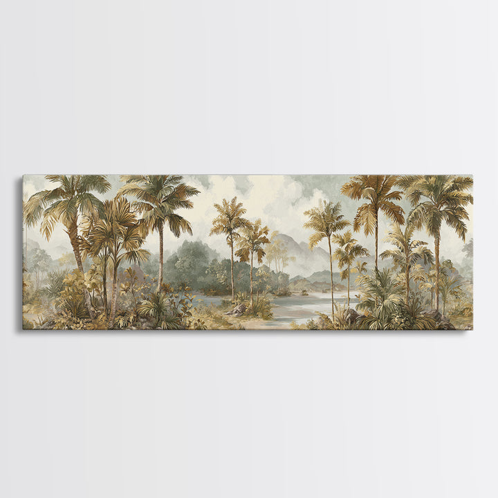 Tropical Jungle Leaves Canvas Print, Nature Art, Artwork, Living Room Decor, Fine Art, Nature, Landscape Art, Botanical Art, NAT-3x1-13
