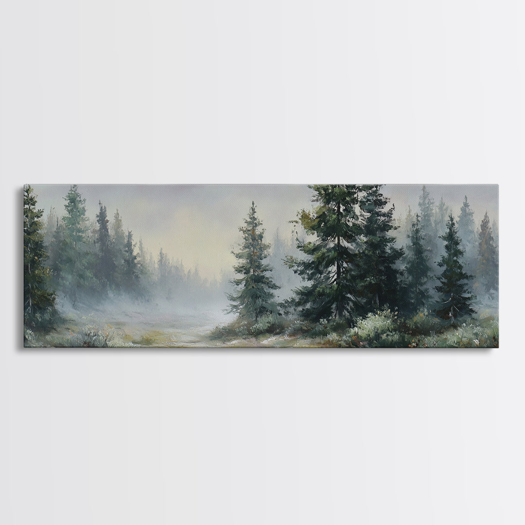 Mushroom Cluster in Enchanted Woodland Framed Canvas Print, Nature Art, Art, Living Room Decor, Oil Painting, Nature, NAT-3x1-47