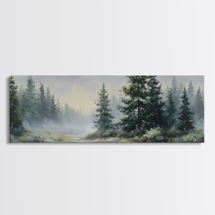 Mushroom Cluster in Enchanted Woodland Framed Canvas Print, Nature Art, Art, Living Room Decor, Oil Painting, Nature, NAT-3x1-47