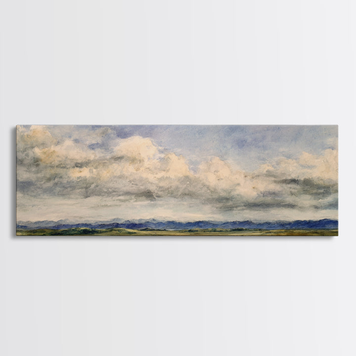 Storm Clouds over a Rolling Prairie Canvas Print, Nature Art, Landscape Art, Living Room Decor, Fine Art, Nature, Boho Decor, NAT-3x1-54
